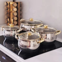 Ensemble de casseroles au design moderne en acier inoxydable marmite en métal pour la cuisine