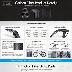 Accessoires tissés 100% fibre de carbone - Pièces en tissu très légères - Product Image 2