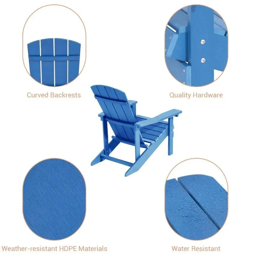 Adirondack-muebles de jardín de madera y plástico, sillas de línea de ocio, madera polivinílica de color personalizado