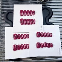 Uñas Acrílicas Hechas a Mano de Color Sólido Reutilizables, Paquete de 10 Uñas Postizas Populares al por Mayor, Uñas a Presión