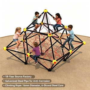Filet <span class=keywords><strong>d</strong></span>'escalade pyramidal pour enfants, équipement de jeu extérieur, grimpeur omnidirectionnel <span class=keywords><strong>à</strong></span> 360°, corde en acier métallique pour les écoles et les parcs <span class=keywords><strong>d</strong></span>'attractions - Product Image 2