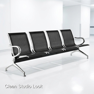Accoudoirs incurvés intégrés à cette chaise d'attente médicale Keling pour les visiteurs d'hôpital - Product Image 1