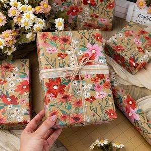 Kraft Daisy Flowers Wrapping <b>Paper</b> 17in x 32.8ft Gift <b>Wrap</b> For Baby Shower Birthday Valentine's Day Wedding - Product Image 2