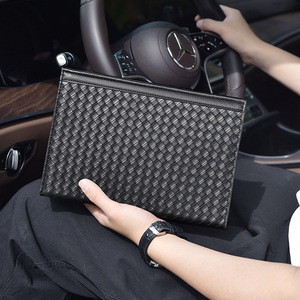 Borsa a Tracolla da <span class=keywords><strong>Uomo</strong></span> in PU alla Moda, Grande Capacità, per Lavoro e Tempo Libero, con Motivo Intrecciato, Resistente - Product Image 3