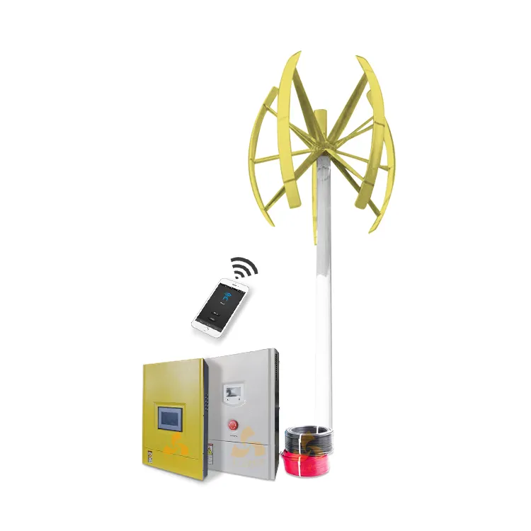 Hot sale cheap price CCTV street light telecom use 12v 24v 50w 100w 200 watt 300W vertical decorative wind turbine