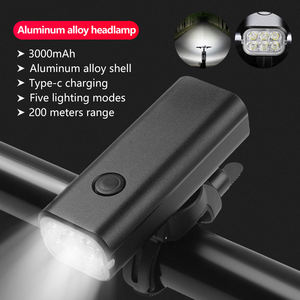 Faro Delantero LED de Aleación de Aluminio <span class=keywords><strong>para</strong></span> <span class=keywords><strong>Bicicleta</strong></span>, Impermeable, Recargable por USB-C, Alta Potencia de 1300 Lúmenes <span class=keywords><strong>para</strong></span> Ciclismo Nocturno - Product Image 3