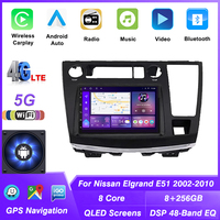 Android 13 Car-play pour Nissan Elgrand E51 2002-2010 RHD, système multimédia de voiture, autoradio Car-play, navigation GPS, lecteur vidéo