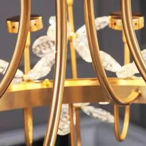 Zeal <b>Lighting</b> <b>Living</b> <b>Room</b> Bedroom Nordic Modern Cristal Parts Flower K9 Crystal Gold Chandelier - Product Image 4
