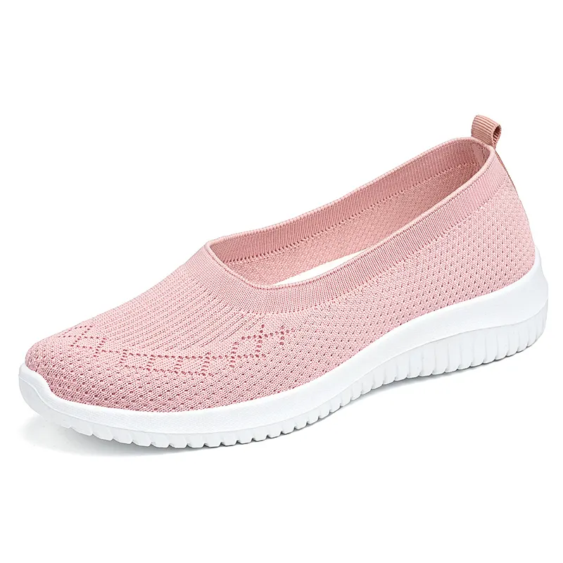 Zapatos planos informales de corte bajo para mujer, zapatillas JSYBQ-1 para caminar al aire libre, flexibles, sin cordones