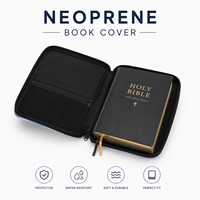 Funda Protectora para Libros y Biblias de Neopreno Impermeable Personalizada, con Cierre, Organizador de Documentos, Gran Capacidad, Portátil, para Viajes y Escuela