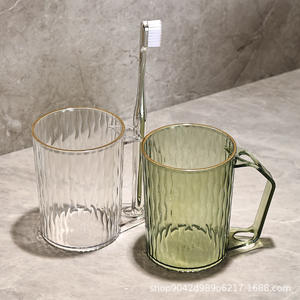 Taza para enjuague bucal con diseño de ondas, taza para cepillo de dientes, artículos de plástico para el hogar de pequeña capacidad para niños y estudiantes - Product Image 4