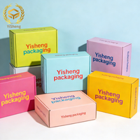 Boîtes d'expédition auto-scellantes personnalisables multicolores, cartons pliables sans ruban adhésif pour le commerce électronique et la vente au détail