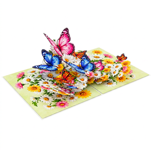 Premium 3D Pop Up Floral Butterfly Greeting <b>Card</b> Custom Handmade Paper <b>Gift</b> <b>Card</b> for Birthday Wedding Anniversary Celebration - Product Image 1
