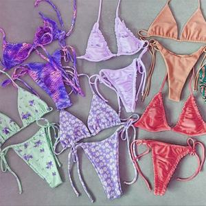 Maillot de bain dos nu ajustable pour femmes rondes matures, grande taille, couleur unie, sexy, avec bretelles croisées évidées, style plage - Product Image 2