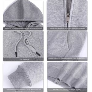 Sudadera con Capucha de Alta Calidad en Algodón y Spandex, 600 g/m², Gruesa, Personalizable con Cierre, Sudadera con Capucha para Hombre - Product Image 4