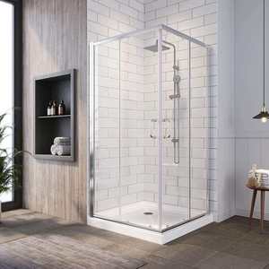 Cabine <span class=keywords><strong>de</strong></span> douche moderne en verre trempé transparent imperméable en alliage d'aluminium à double porte coulissante - Product Image 2