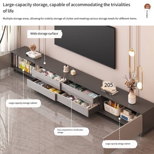 <span class=keywords><strong>Meuble</strong></span> <span class=keywords><strong>TV</strong></span> moderne, simple, écologique et durable pour salon et chambre, idéal pour petits appartements, avec rangement intégré et espace de présentation - Product Image 3
