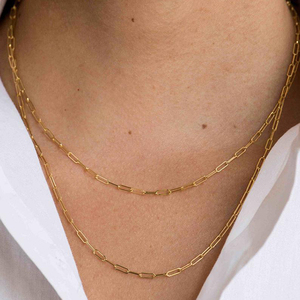 Trending Costume Jewelry Choker Necklace Gold Chain 925 Sterling Silver Paperclip <strong>Link</strong> Chain Gold Necklace <strong>Jewellery</strong> - Product Image 2