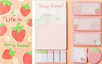 Bloc-notes Kawaii 3D mignon de fruits 30 feuilles auto-adhésives fraise avocat banane citron ananas notes autocollantes bloc-notes