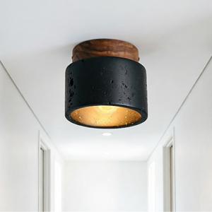 Italian Black Travertine Marble Decor Lamp LED <strong>Ceiling</strong> <strong>Light</strong> <strong>for</strong> Entrance <strong>Hallway</strong> Balcony Bedroom Living Room Restaurant Hotel - Product Image 1