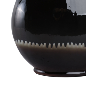 Vaso in vetro arrotondato con coperchio in metallo, finitura lucida, per decorare il soggiorno - Product Image 5