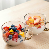 Tasse à petit-déjeuner en verre style Instagram, pour café, lait, flocons d'avoine, tasse créative transparente, esthétique haut de gamme