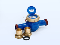 DN15mm Practical Brass Water Meter Mechanical Flow Meter Multi-jet