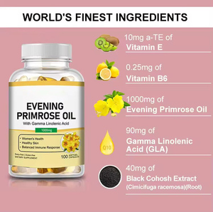 Kapsul Softgel Minyak <span class=keywords><strong>Evening</strong></span> <span class=keywords><strong>Primrose</strong></span> OEM Suplemen Kesehatan Hormon Kulit Wanita dengan Asam Gamma Linolenat - Product Image 3