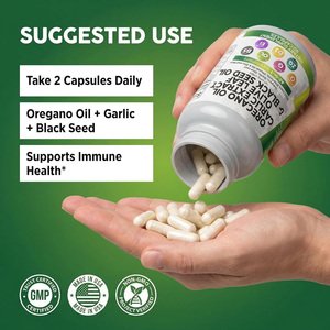 Capsules d'huile d'origan OEM avec huile de nigelle, extrait de feuille d'olivier et d'<span class=keywords><strong>ail</strong></span>, soutien immunitaire, supplément de carvacrol et de thymoquinone - Product Image 6