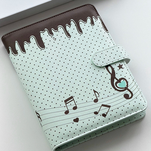 Album Fotografico A5 in Pelle PU di Alta Qualità con Fogli Staccabili, Tema Note Musicali al Cioccolato e Menta, Raccoglitore per Fotocard Kpop <span class=keywords><strong>da</strong></span> 3 Pollici - Product Image 5
