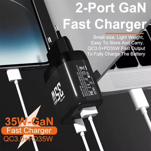 <span class=keywords><strong>Cargador</strong></span> de Pared USB de Doble Puerto Portátil con Luz LED, Adaptador GaN de Carga Rápida PD de 35 W <span class=keywords><strong>Tipo</strong></span> <span class=keywords><strong>C</strong></span> para <span class=keywords><strong>iPhone</strong></span> 15 14 13 12 <span class=keywords><strong>11</strong></span> - Product Image 6