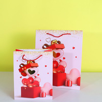 Sac en papier Omet 3D rose en forme de ballon d'amour, cadeau pour la Saint-Valentin