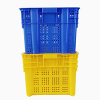 Vente directe d'usine, panier de manutention en plastique pour supermarché et entrepôt, style boîte solide pour le stockage des fruits et légumes
