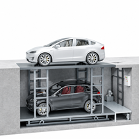 Plateforme élévatrice de voiture à ciseaux double couche, élévateur hydraulique fixe pour garage, espace de stationnement domestique dissimulé