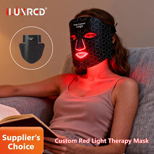 Masker Terapi Cahaya Merah ILUXRED Logo Kustom LED untuk Wajah dan Leher, Silikon Inframerah 630nm 850nm dengan Colokan AS - Product Image 3