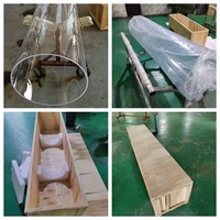 Tube en verre de quartz transparent OD285 WT4 L3000, quartz pur à 99,99 %, taille personnalisée, services de pliage, découpe et soudage