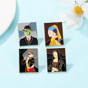 Nuovo distintivo francese impressionista in lega di olio dipinto digitale in metallo inciso angelo astratto alla moda per spilla creativo - Product Image 3