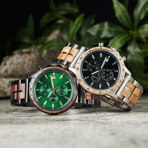 Bán Buôn Thấp Moq Dropshipping Nhật Bản Phong Trào OEM Kim Loại Và Dây Đeo Gỗ Mặt Trời Mô Hình Nghề Thủ Công Sáng Móng Tay Gỗ Đồng Hồ - Product Image 2