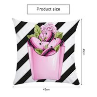 Bouteilles de parfum de marque Tide housse de coussin en peluche canapé taie d'oreiller décor à la maison fleurs peintes à la main taie d'oreiller canapé coussins