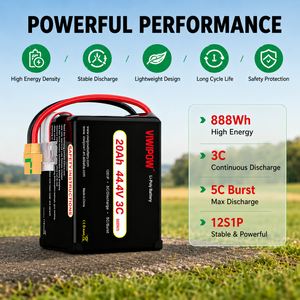 Batterie Lipo XT90 compatible 20Ah 44.4V 3C haute capacité longue autonomie pour drone agricole de cartographie et de pulvérisation - Product Image 2
