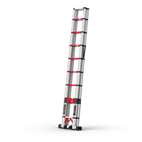 Échelle télescopique en acier inoxydable à double face pliable en chevrons pour entrepôt, escalier d'accès moderne pour grenier
