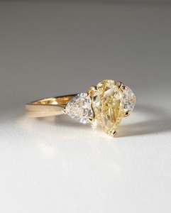 Bague en diamant de laboratoire taille brillant en forme de cœur de poire de haute qualité pour femme en or jaune, or blanc, or rose, bijoux de mariage et de fiançailles - Product Image 4