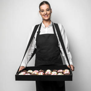 Bandejas de madera para aperitivos con correa, bandeja de usherette delgada, bandeja para servir fiestas nocturnas de películas, portador de palomitas de maíz - Product Image 1