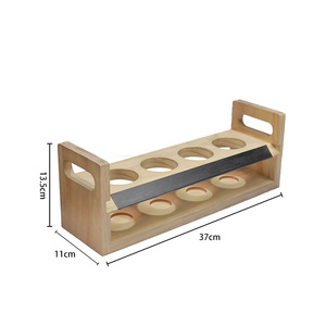 <span class=keywords><strong>Wood</strong></span> Craft Factory Vintage Brown Holz Bier Flight Sampler Serviert ablett Caddies mit Tafel platten - Product Image 2