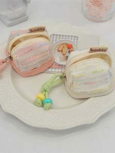 <b>Cute</b> Portable Earphone Case 100% Polyester Foldable Multifunctional Coin <b>Purse</b> Key Jewelry Storage Bag for Women Girls Pouch - Product Image 4