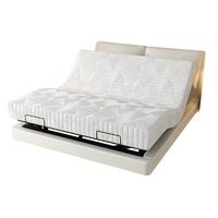 Lit Moderne Simple Intelligent Électrique Zéro Pression Automatique Multifonctionnel Double Flottant Oreille d'Éléphant Lit Maître en Cuir Véritable