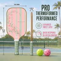 Raquette de pickleball en fibre de carbone T700 rose et menthe de qualité supérieure, directement de l'usine, 14 mm/16 mm thermoformée pour la puissance et le contrôle