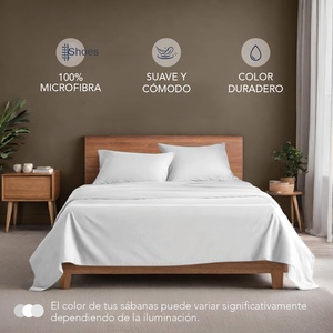 Dreamzie Set di <span class=keywords><strong>Lenzuola</strong></span> 150x200cm 4 Pezzi in Microfibra Spazzolata 200TC Moderno Set <span class=keywords><strong>Lenzuola</strong></span> con Copripiumino e 2 Federe (Bianco) - Product Image 3