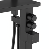 Colonne de douche autoportante en laiton chromé avec mitigeur pour baignoire, finition Gun Metal, pour salle de bain