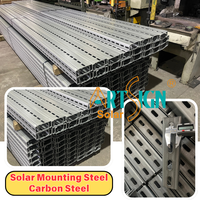 Support de montage de panneau solaire en acier au carbone, rail solaire, système de montage de panneau solaire, structure photovoltaïque OEM pour toiture